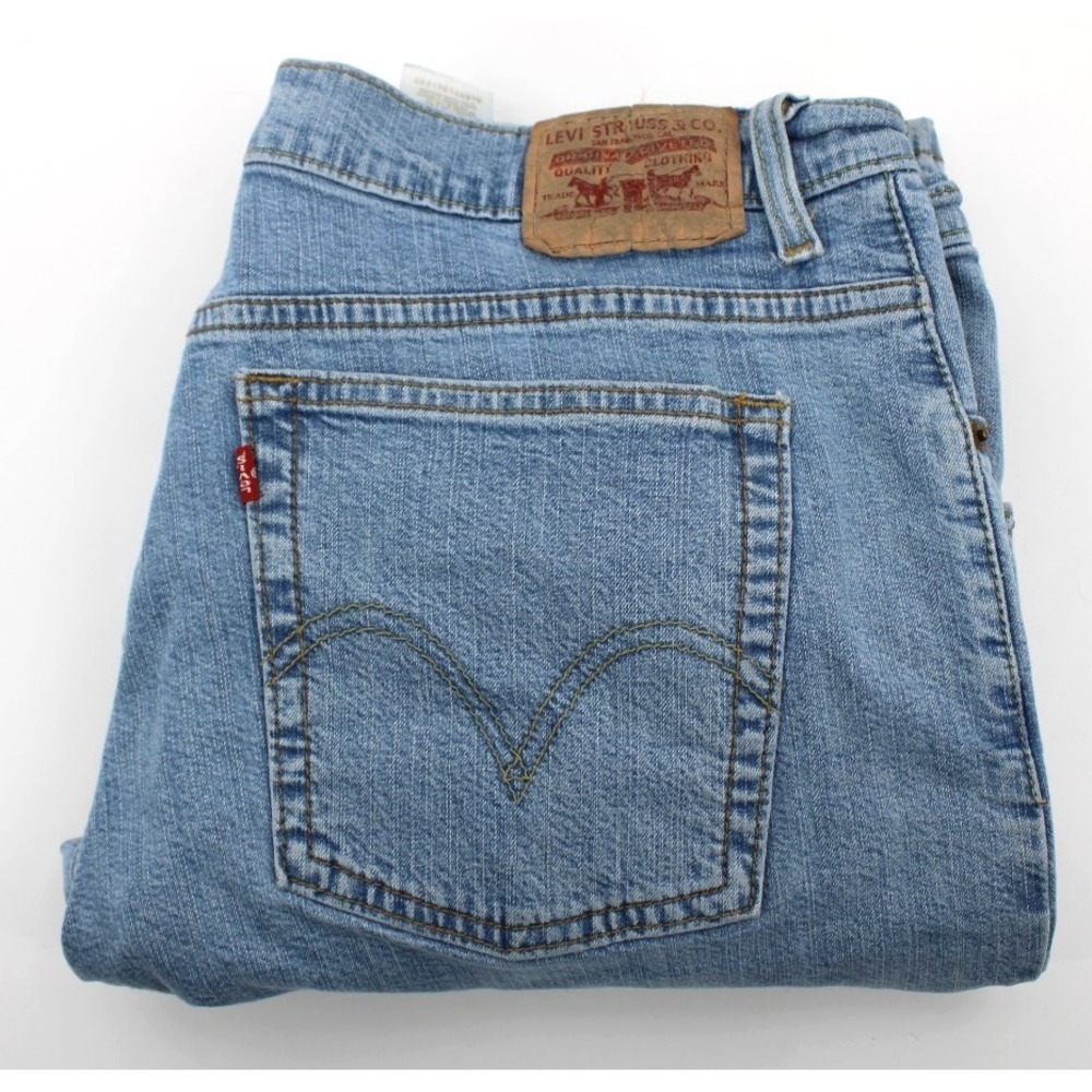 LEVIS 550 Womens 16 Relaxed Boot Cut Blue Stretch Denim Jeans